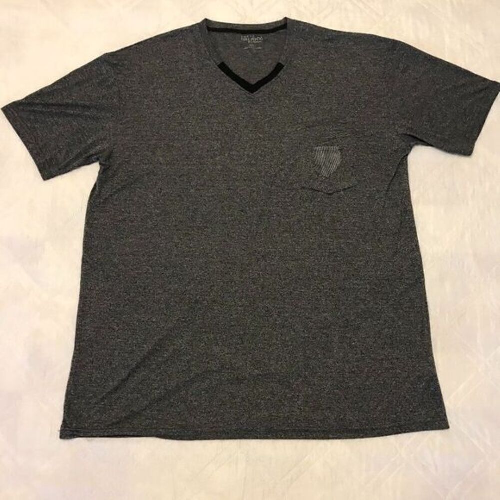 Galaxy by Harvic gray pocket V neck T shirt 5XL‎